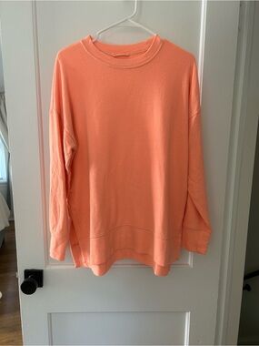Aerie Neon Orange Oversized Crew Sweater Size Small